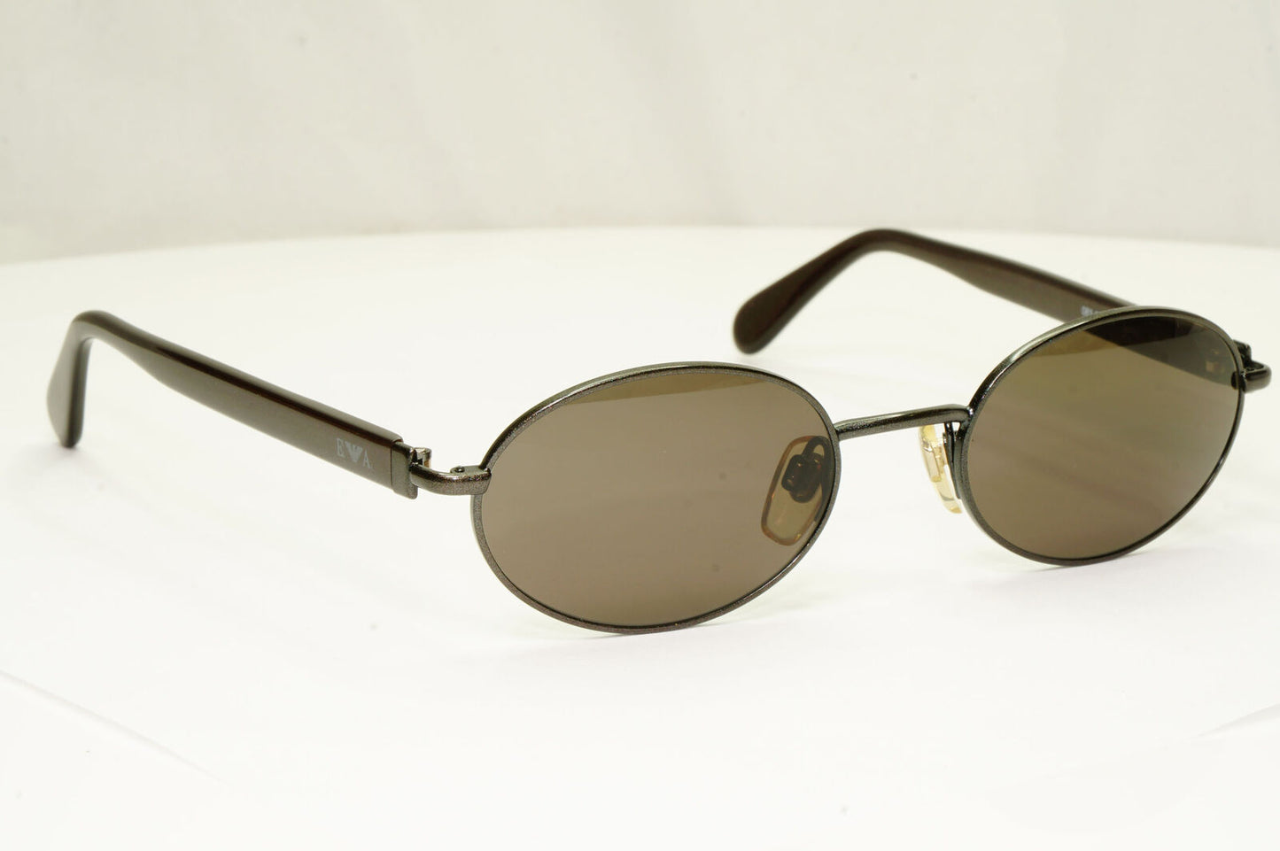 Emporio Armani 1997 Vintage Sunglasses Mens Womens Oval Brown Metal 083-S 1076