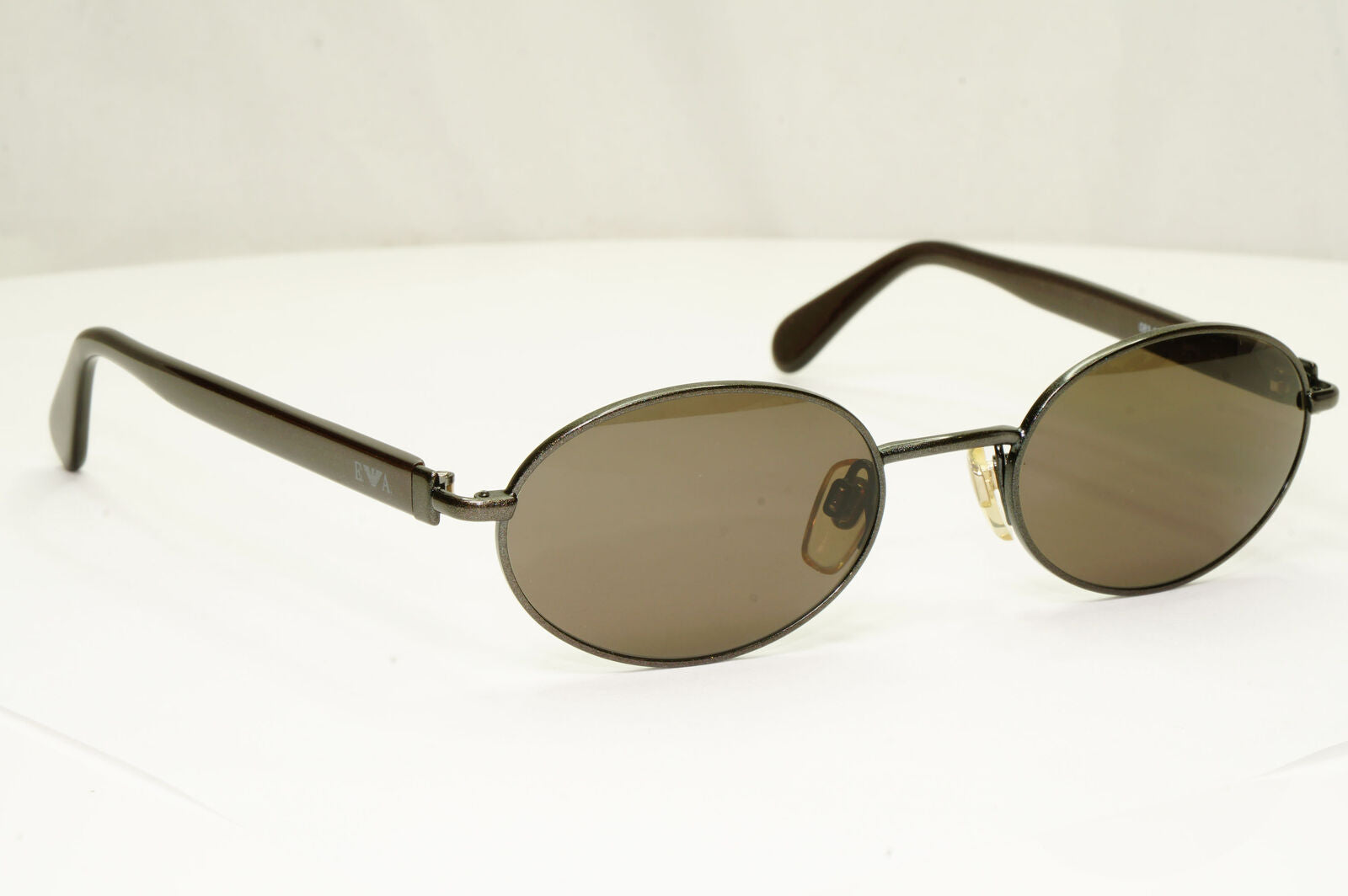 Emporio Armani 1997 Vintage Sunglasses Mens Womens Oval Brown Metal 083-S 1076