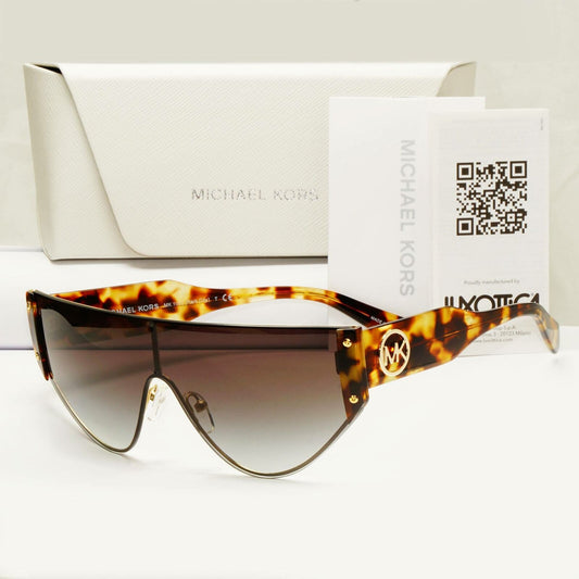 Michael Kors Womens Shield Visor Brown Gold Sunglasses MK 1080 Park City 10068G