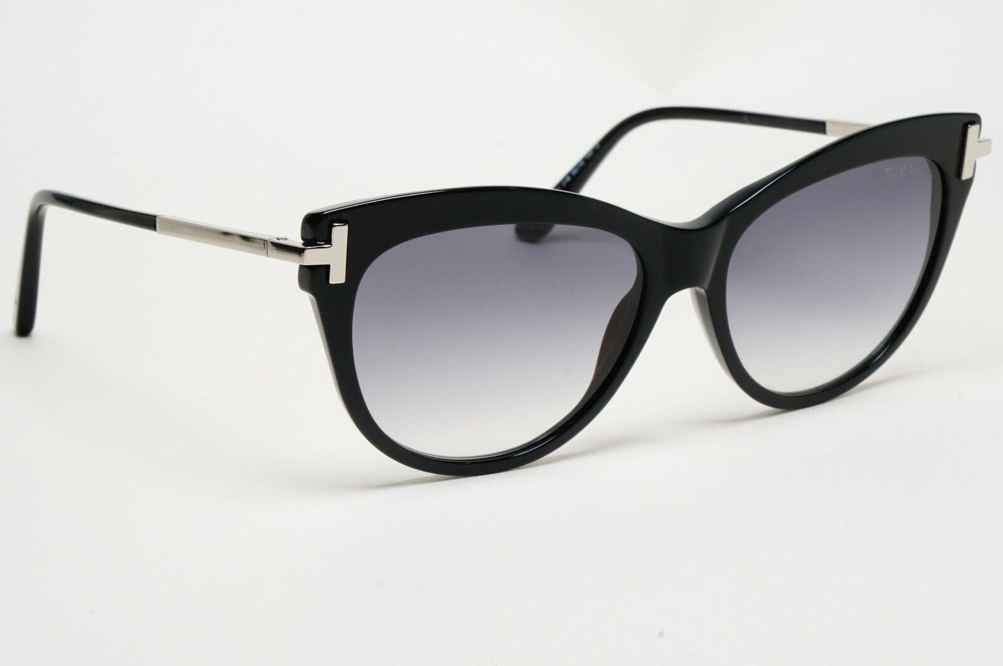 Tom Ford Sunglasses Kira Black Silver Grey Gradient Cat Eye FT0821 TF 821 01B