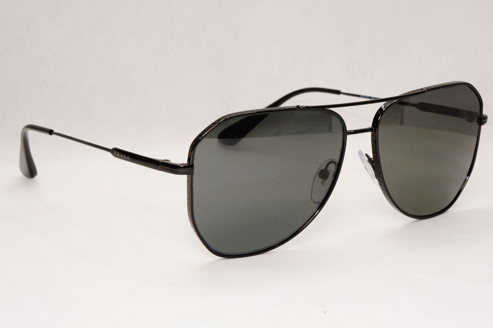 Prada Sunglasses Glass Lens Black Metal Pilot  PR63XS SPR 63X 1AB-08G 58mm
