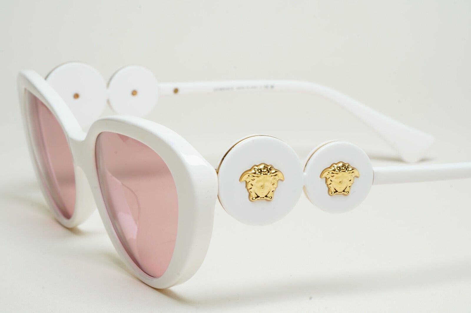 Versace Sunglasses White Cat Eye Pale Pink Gold Medusa MOD VE 4433-U 314/84 54mm