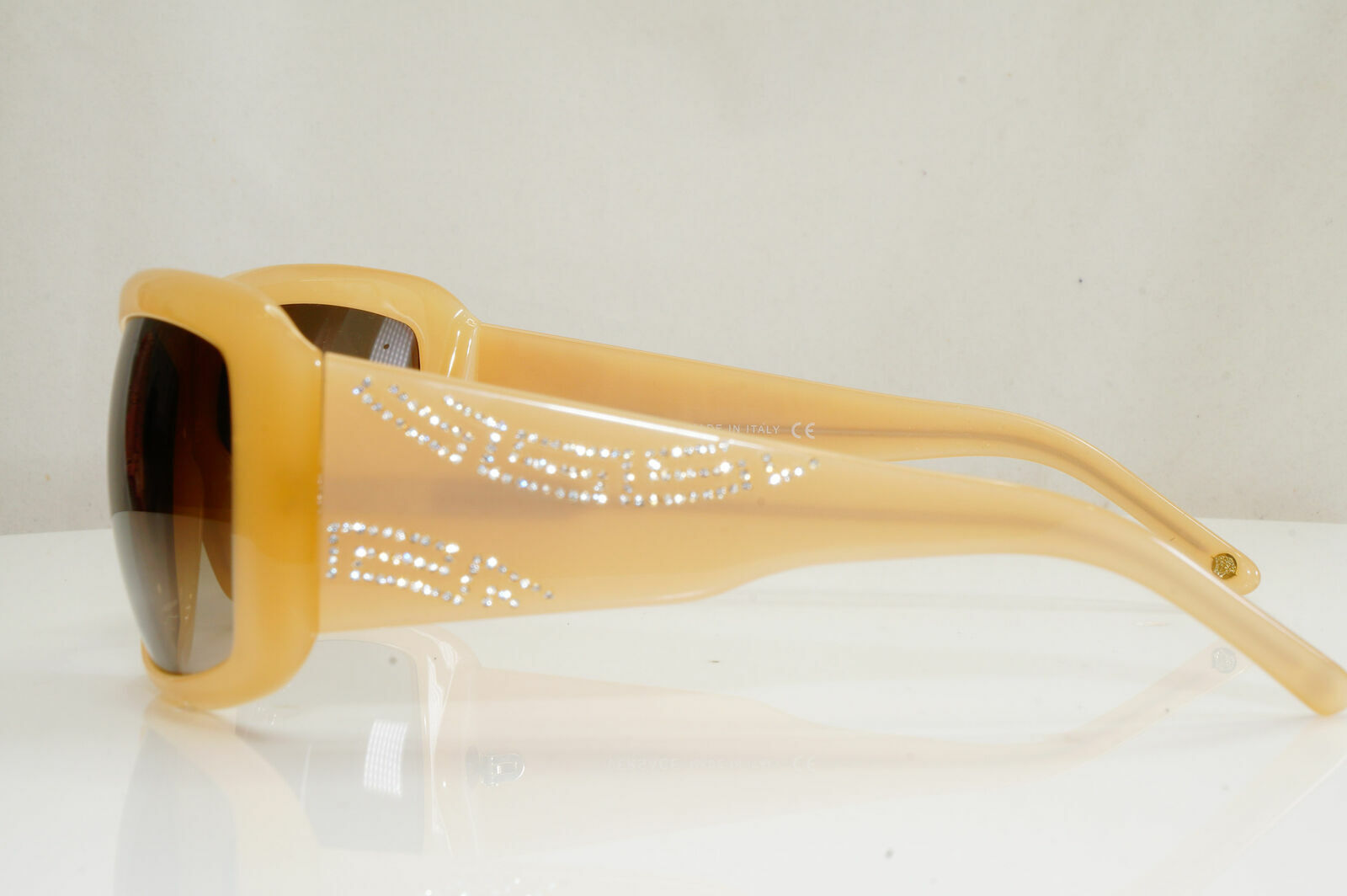 Versace Nude Beige Sunglasses Diamante Square Womens Brown 4130 329/13 28507