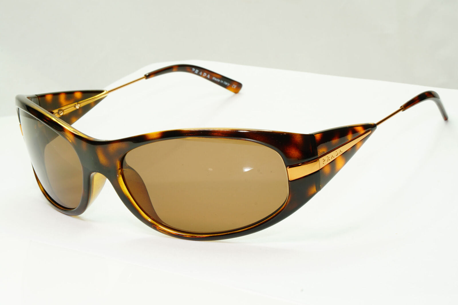 Prada 2007 Brown Sunglasses Gold Vintage Womens PR07IS SPR 07I 2AU-8C1 37434