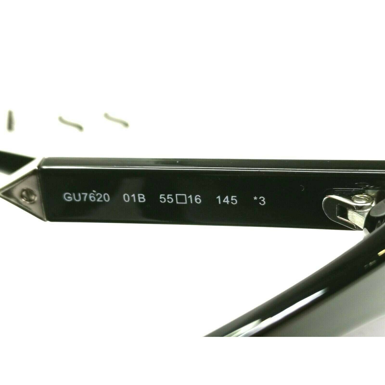 Authentic GUESS Womens Sunglasses Square Glossy Black Gradient Smoke GU 7619 01B