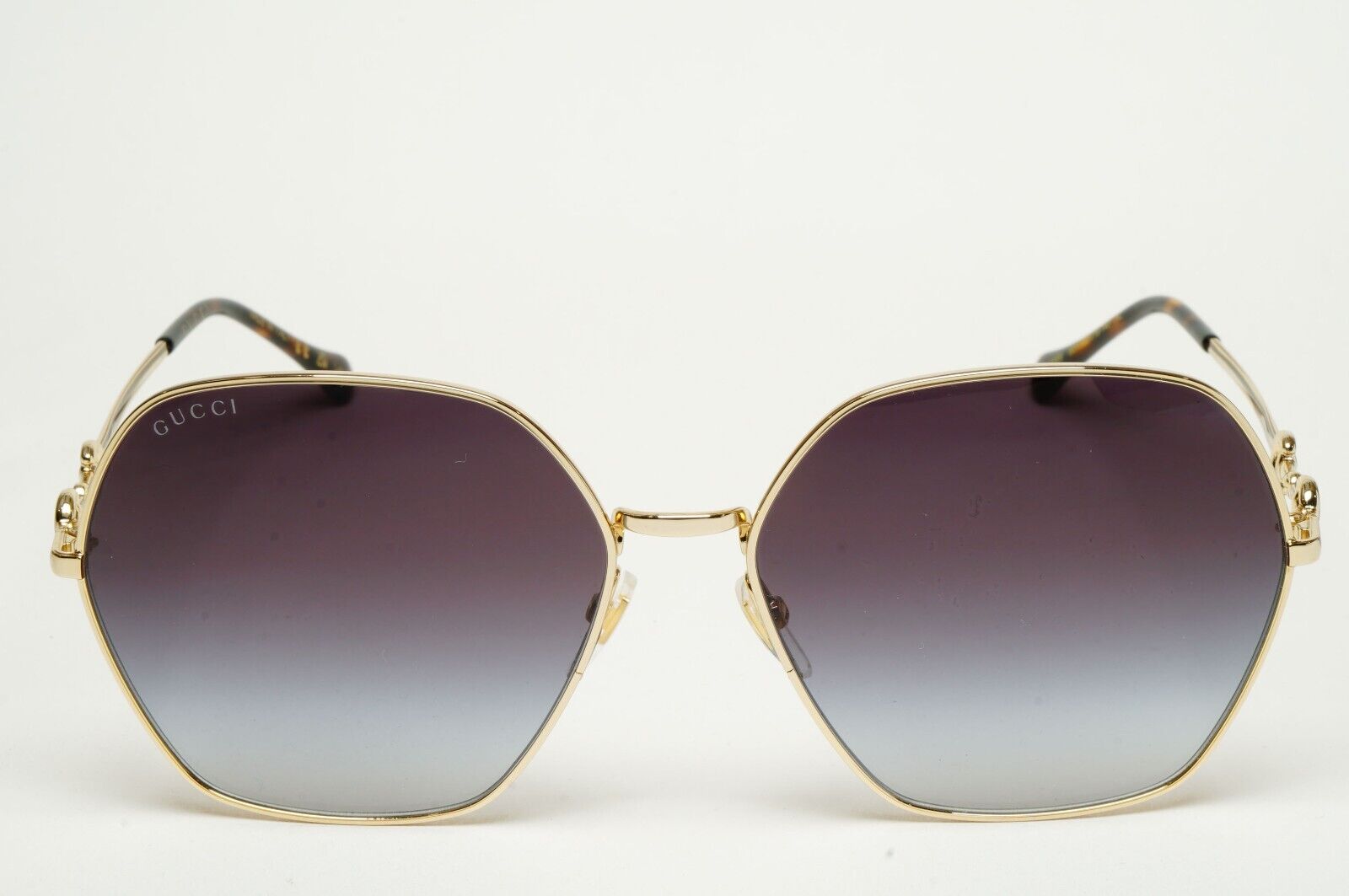 Gucci Sunglasses 2023 Hexagon Oversized Gold Grey Gradient GG1335S 001 170125