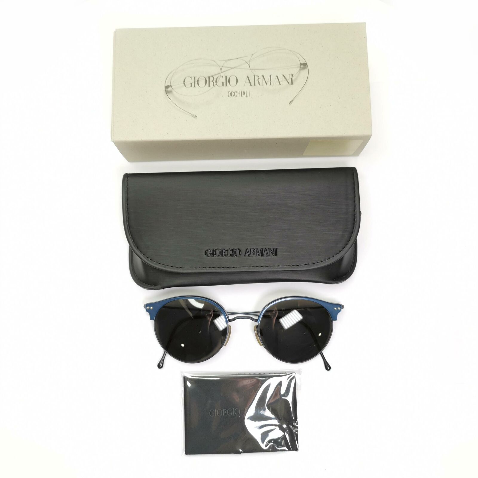 Authentic Giorgio Armani 1997 Vintage Sunglasses Blue Metal Mens Womens 377 207