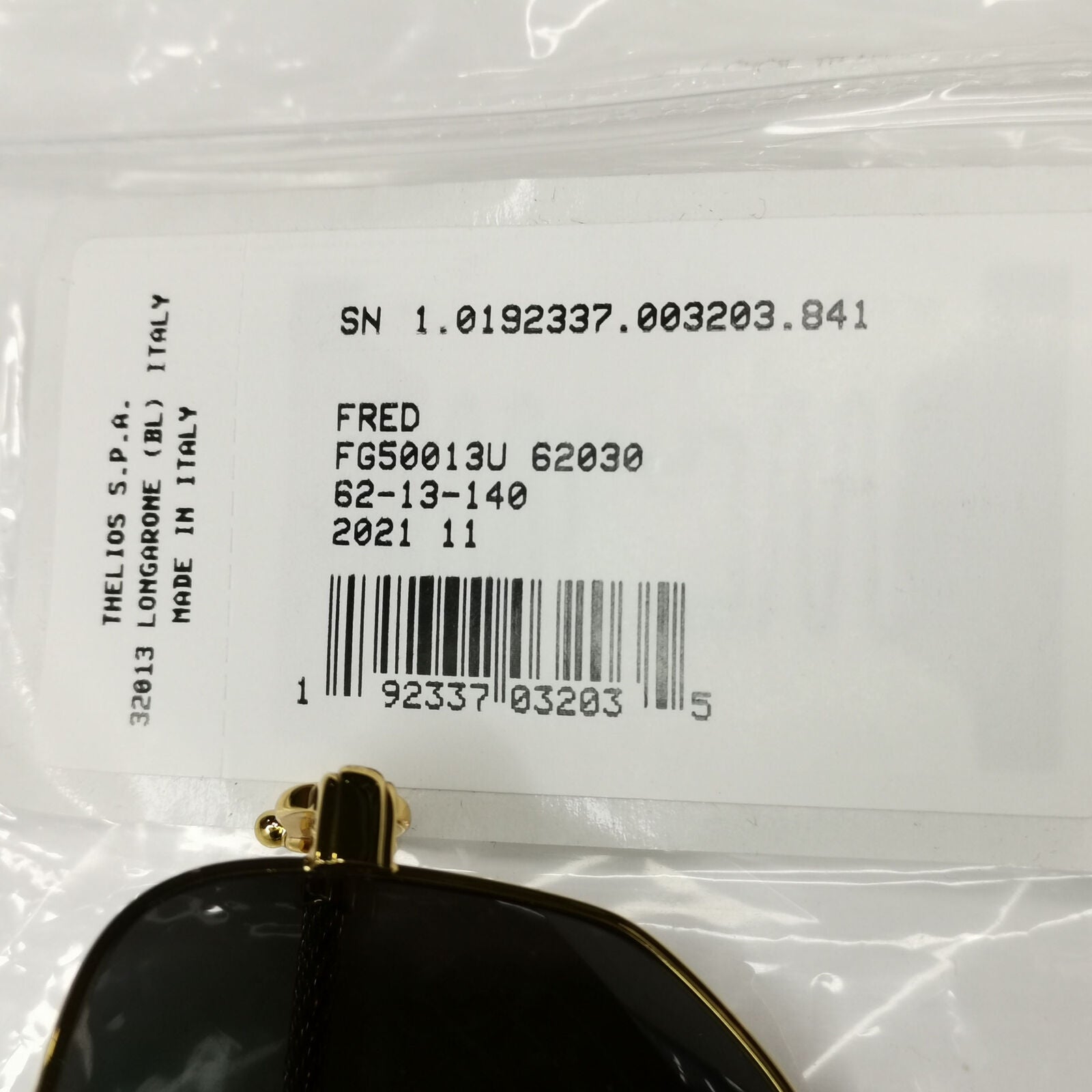 Fred Sunglasses FG50013U Gold Black Cable Twist Square Pilot 030 Force 10