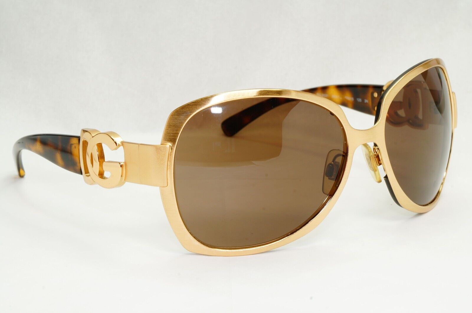 Dolce & Gabbana Sunglasses Vintage Gold Brown Square Metal DG 2031 065/73 270324