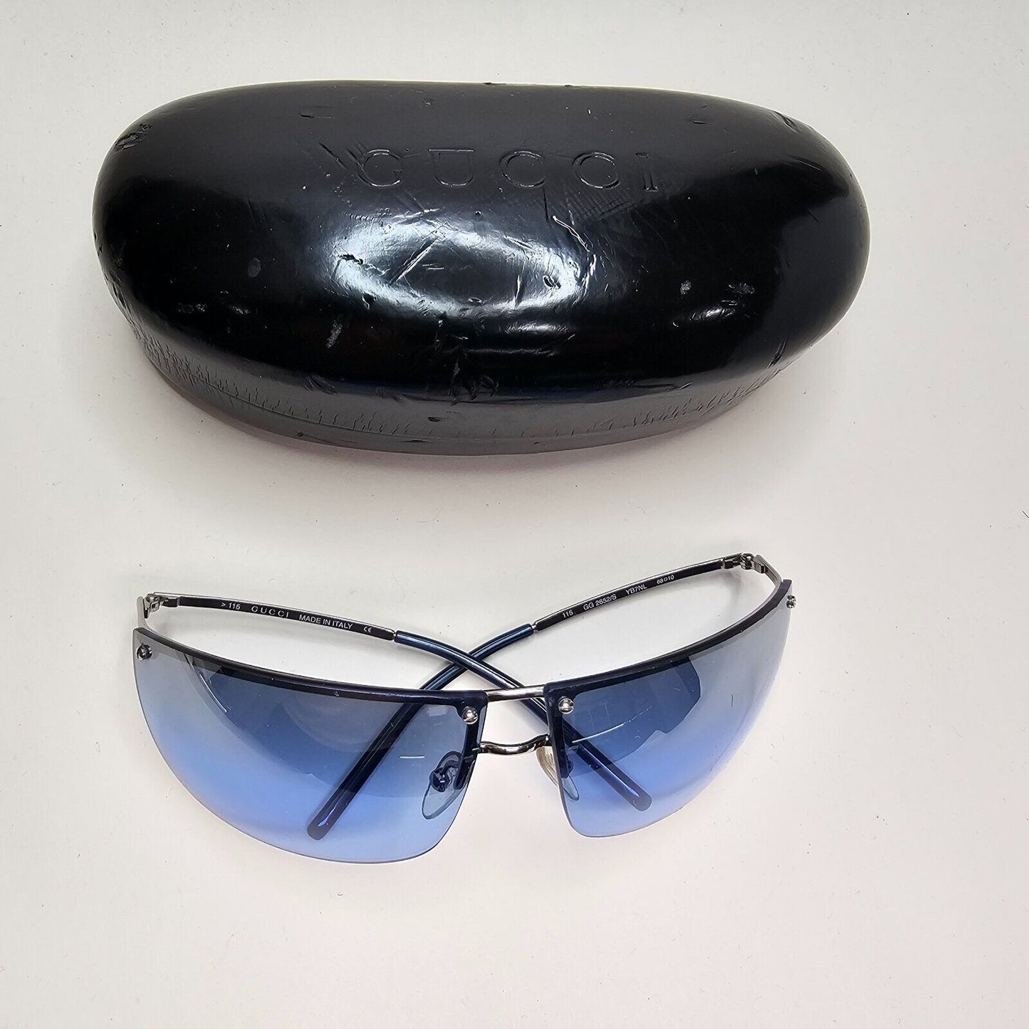Gucci Sunglasses 2006 Vintage Blue Mirror Silver Wrap GG 2652/S YB7NL 081024