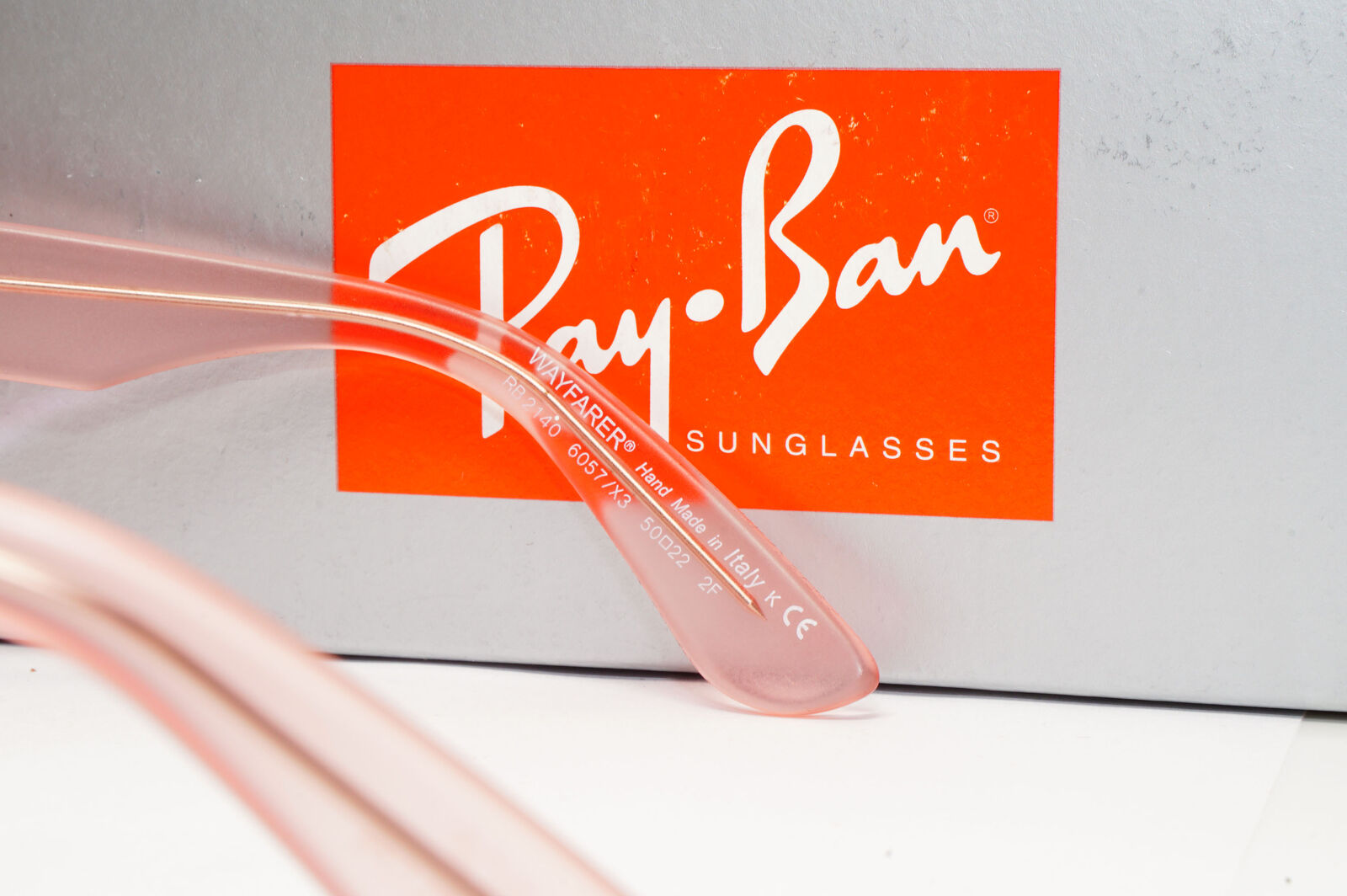 Ray-Ban Sunglasses Wayfarer Ice Pop Watermelon Pink Brown RB 2140 6057/X3 50mm
