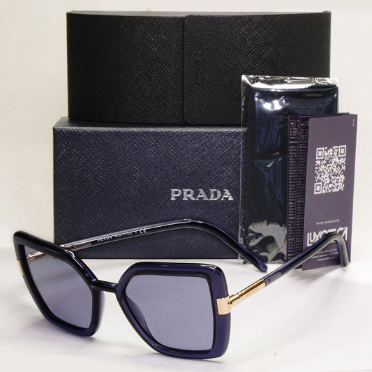 Prada Sunglasses Blue Crystal Square Gold Transparent PR09WS SPR 09W 06M-420