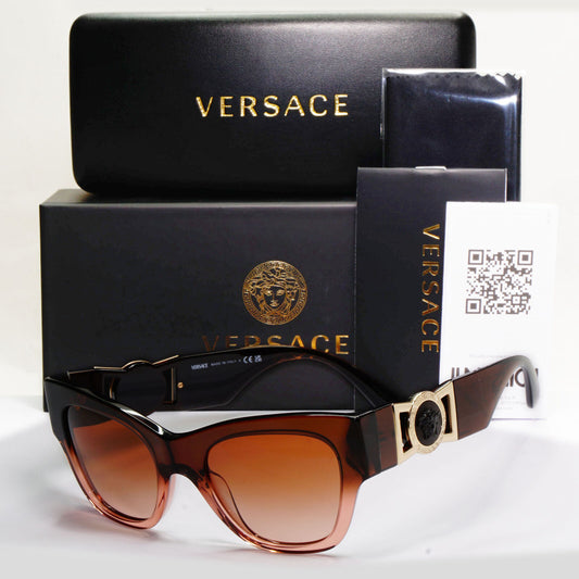 Versace Sunglasses Brown Gold Medus Square Transparent MOD VE 4415-U 5332/13