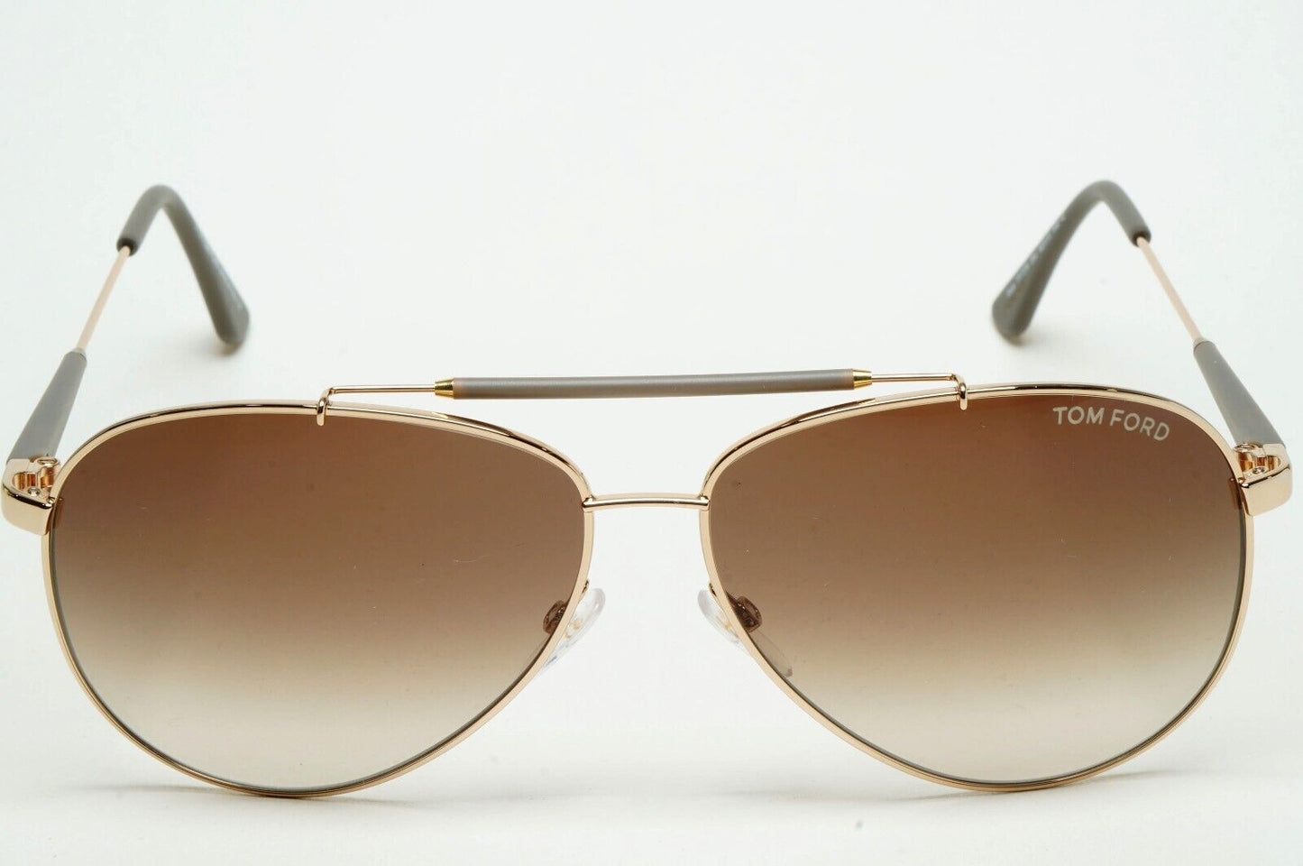 Tom Ford Sunglasses Rick Gold Pilot Brown Gradient Metal FT0378 TF 378 28J
