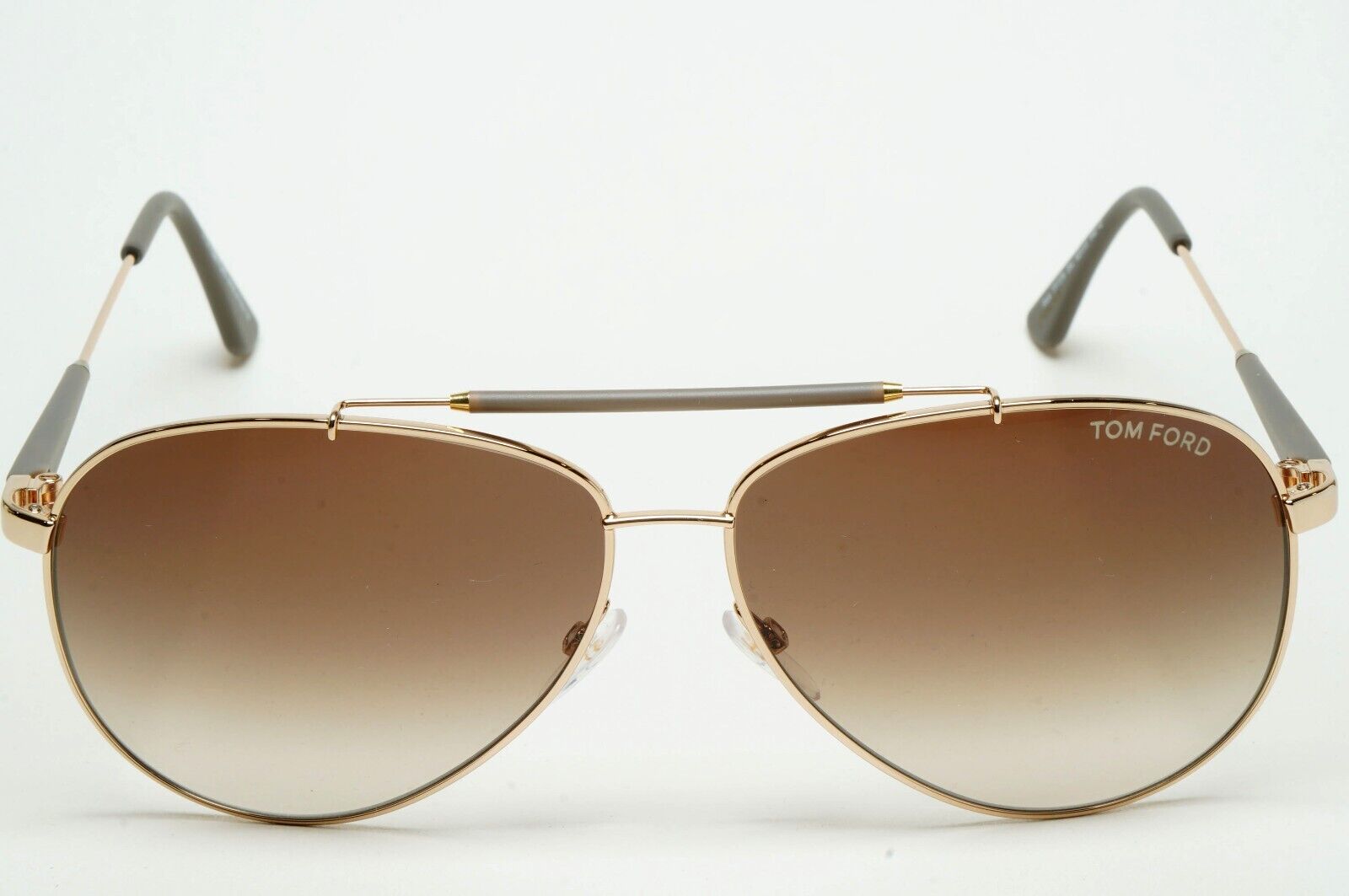 Tom Ford Sunglasses Rick Gold Pilot Brown Gradient Metal FT0378 TF 378 28J