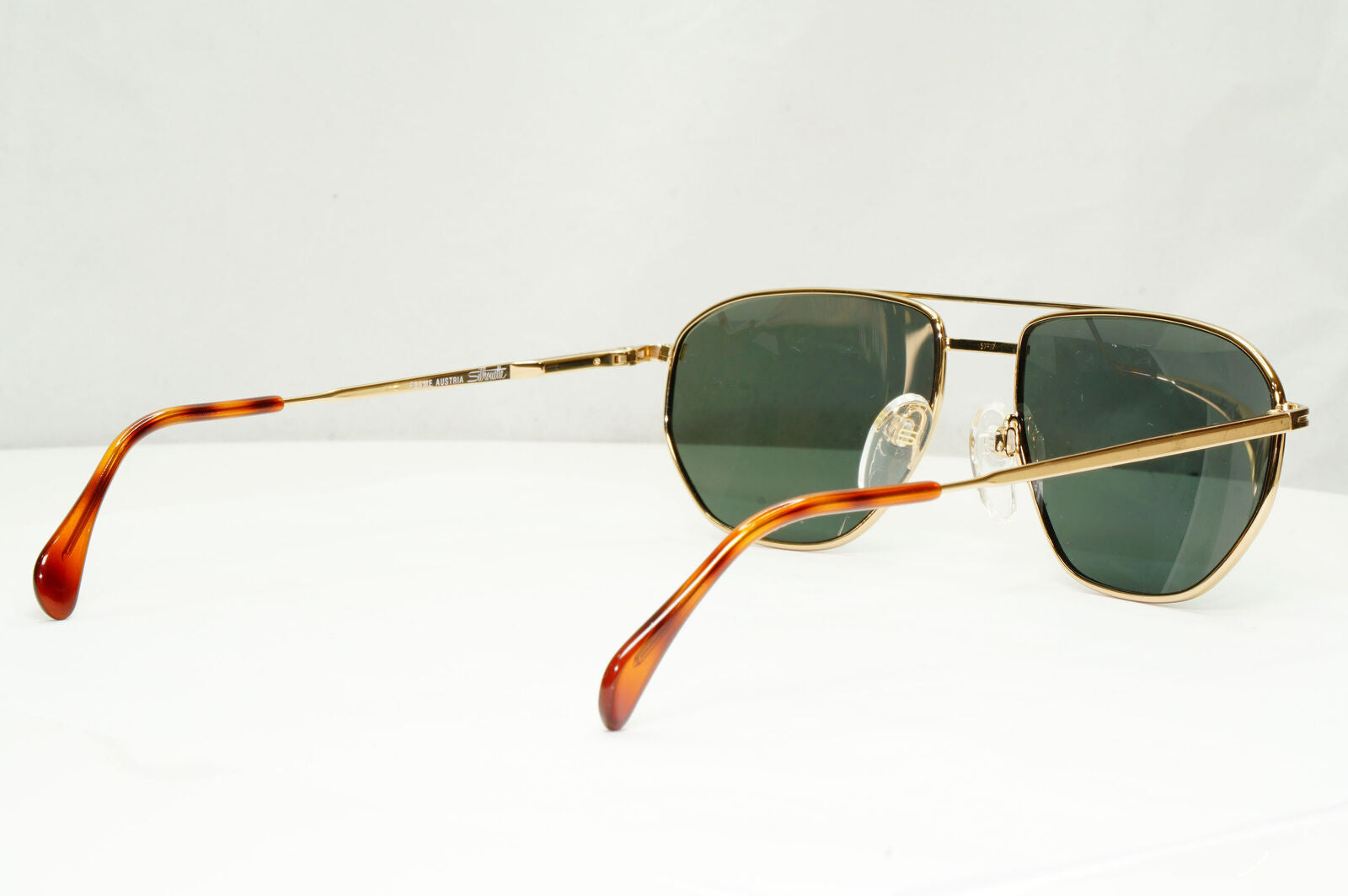 Silhouette 1990s Austria Sunglasses Vintage Gold Green Pilot M7217 V6050 071222