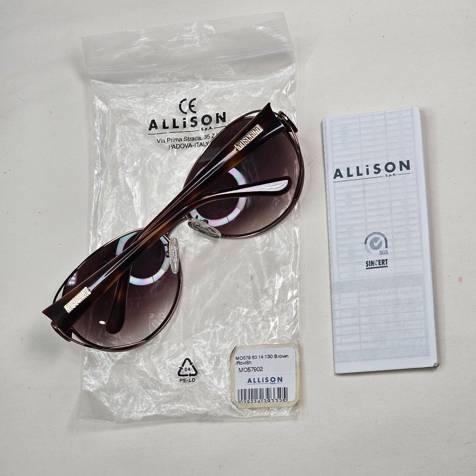 Moschino Sunglasses 2005 Vintage Brown Bronze Oval Heart MO579 02 101124