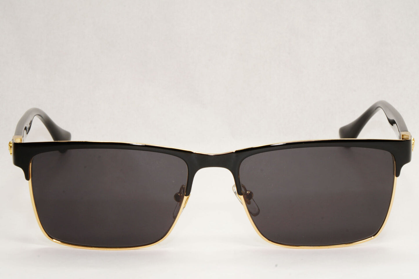 Versace Sunglasses Black Gold Square Metal Rectangle MOD VE 1285 1002 56mm