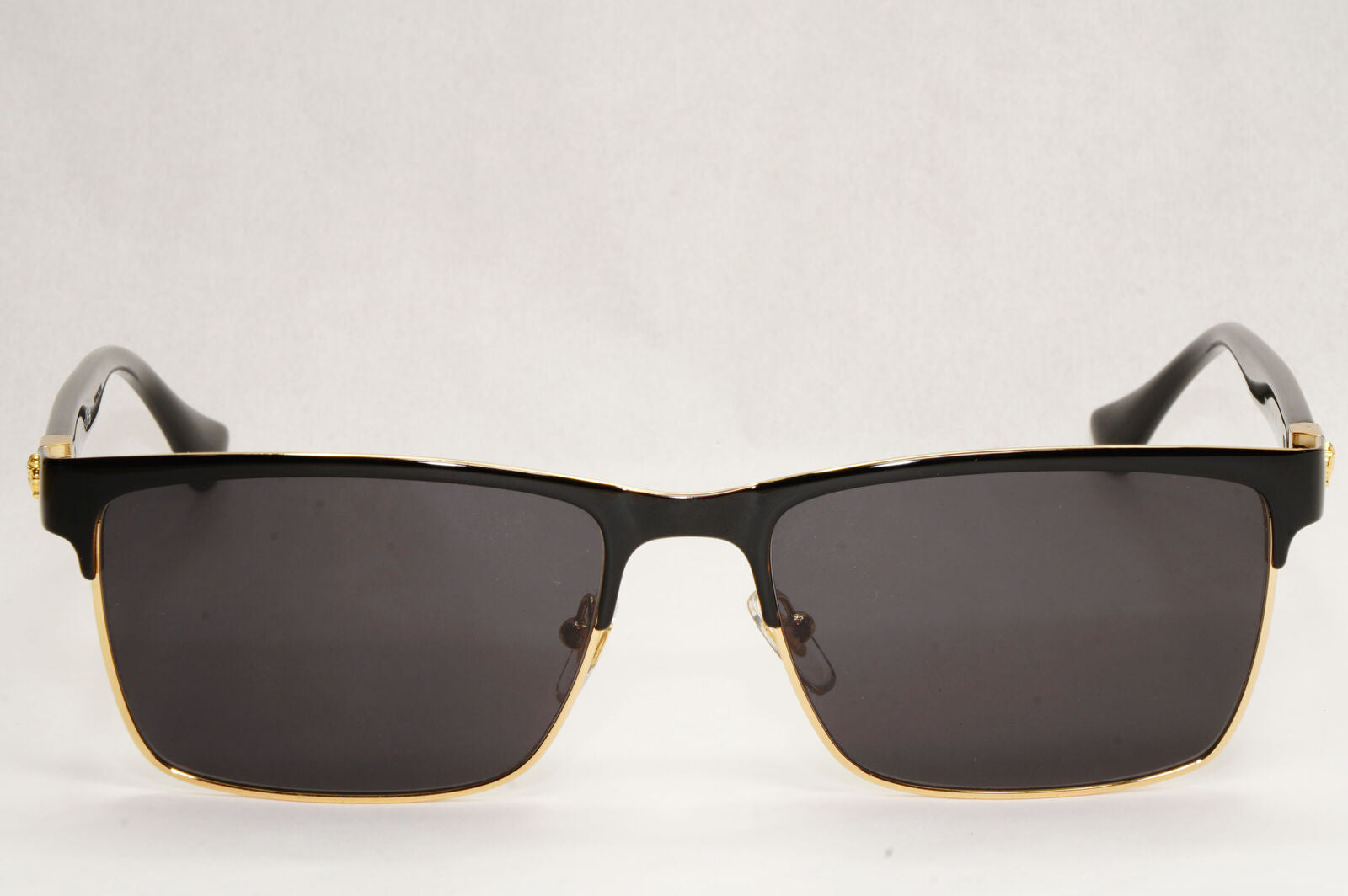 Versace Sunglasses Black Gold Square Metal Rectangle MOD VE 1285 1002 56mm