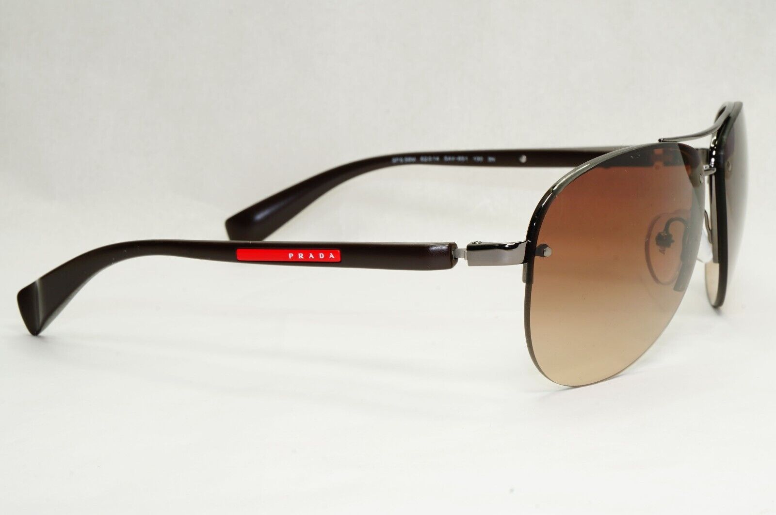 Prada Sunglasses Brown Gradient Pilot Rimless PS56MS SPS 56M 5AV-6S1 62mm