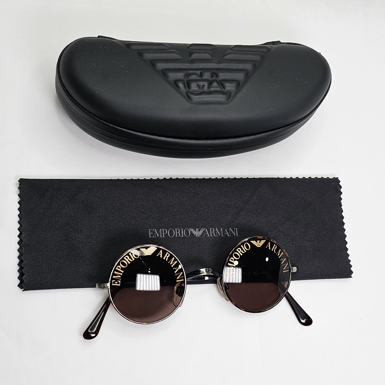 Emporio Armani 1997 Vintage Sunglasses Round Lens Print Brown 025-S 847 130124