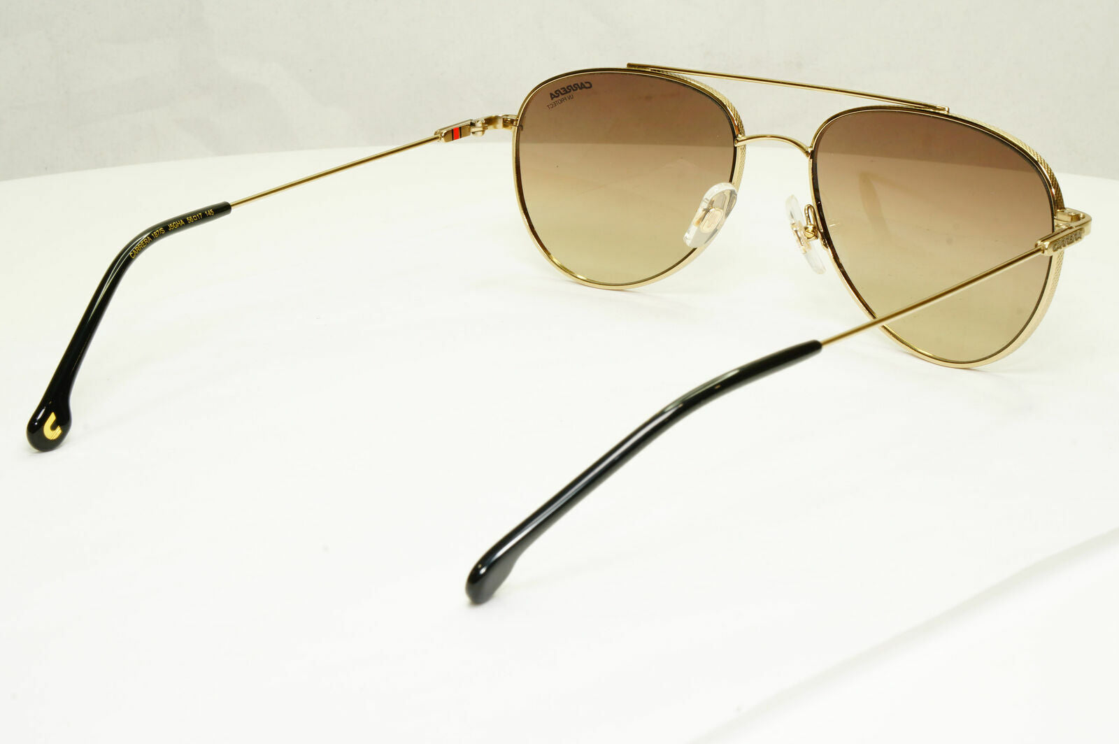 Carrera Gold Sunglasses Pilot Brown Gradient Fade Mens Metal 187 J5GHA 56mm