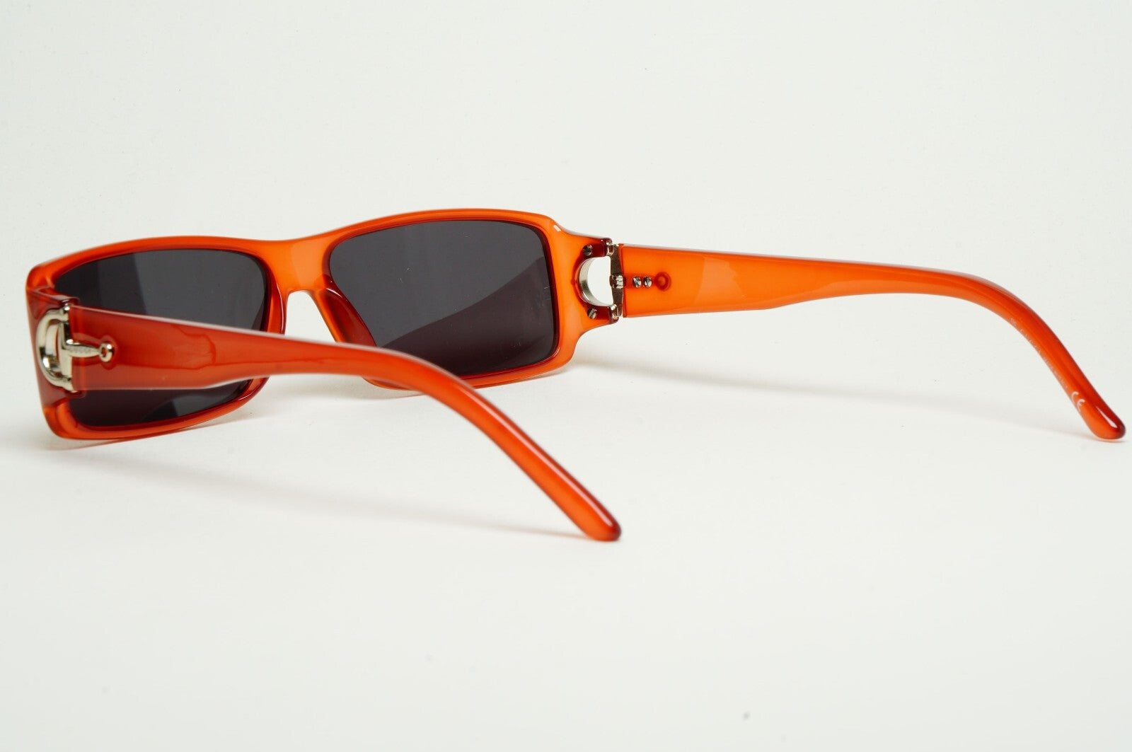 Gucci Sunglasses 2004 Vintage Coral Opalin Pale Red Black Rectangle GG 1524 U1T