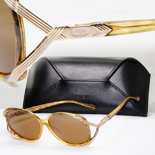 Dior 1990s Vintage Sunglasses Germany Gold Honey Transparent 2520 20 071222