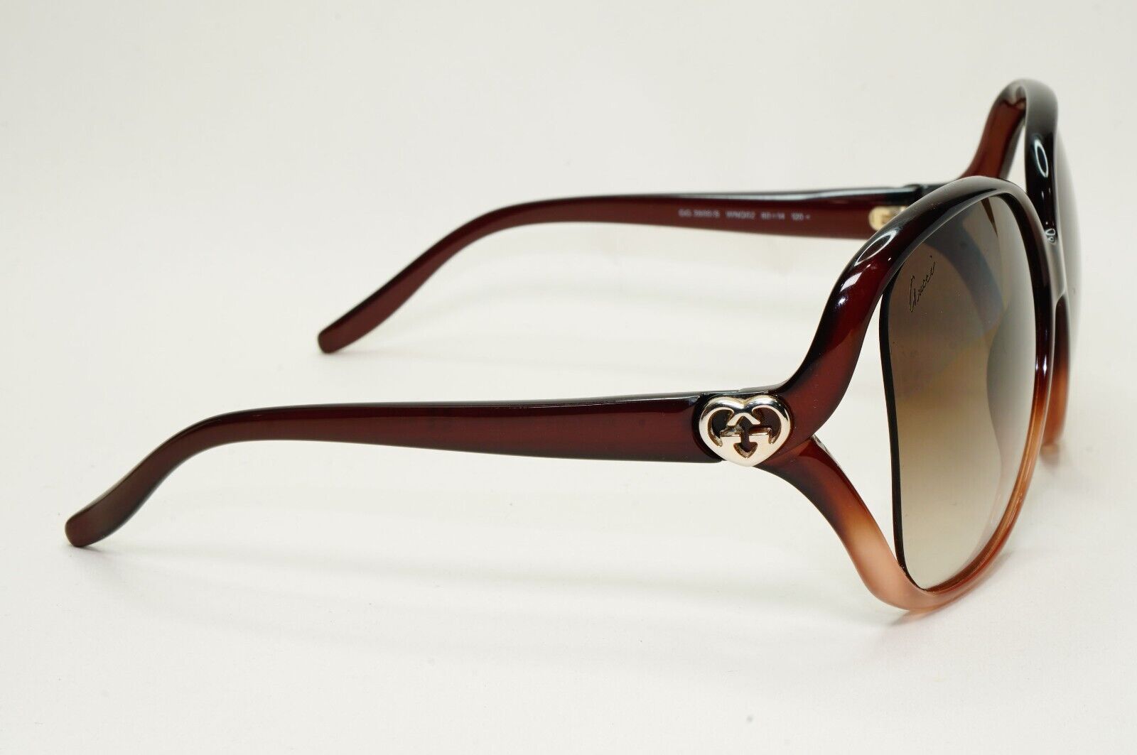 Gucci Sunglasses 2011 Vintage Gold Heart Brown Square GG 3500/S WNQ02 041124