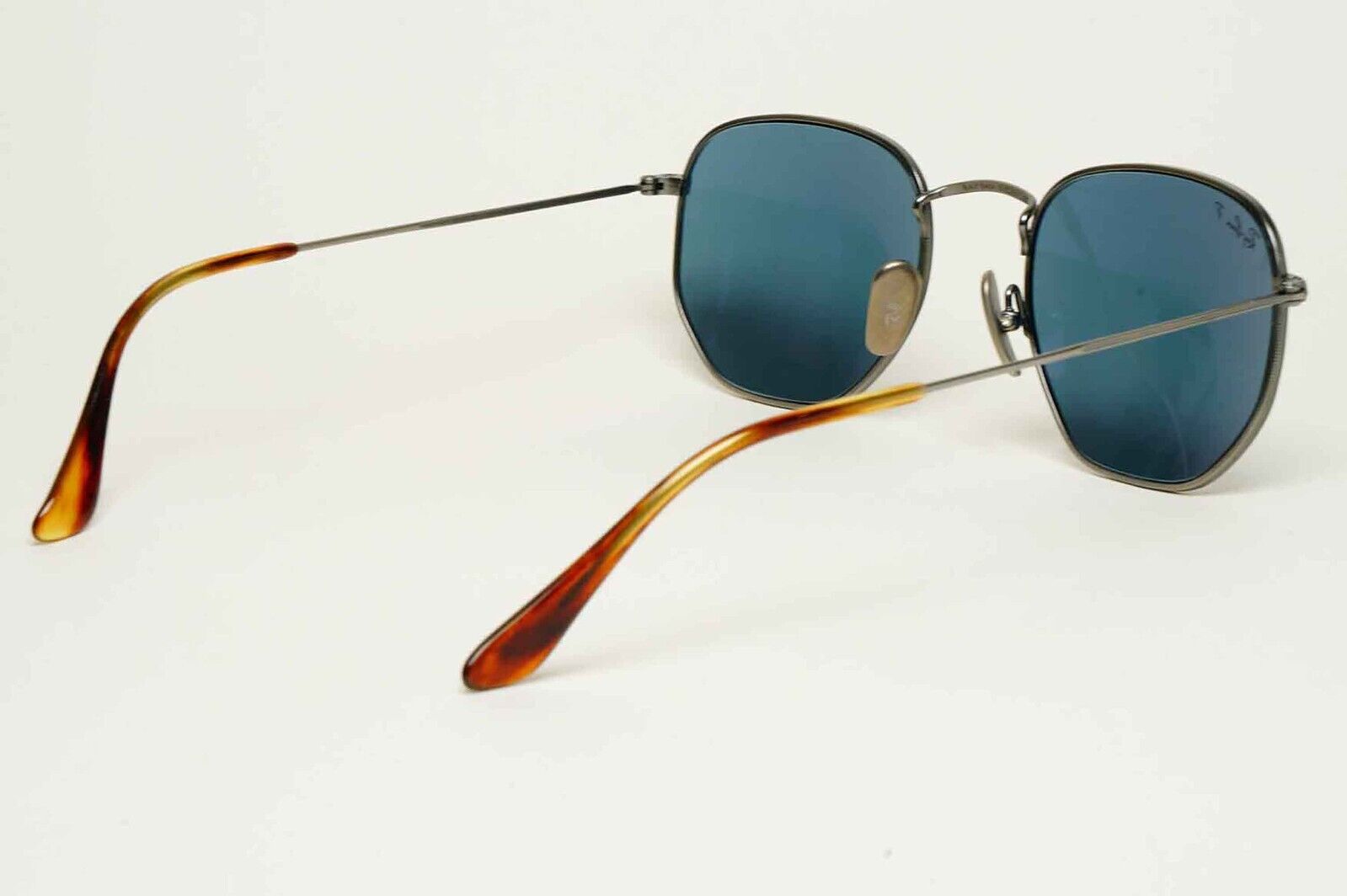 Ray-Ban Sunglasses Hexagonal Titanium Polarised Grey Blue RB 8148 9208/T0 51mm