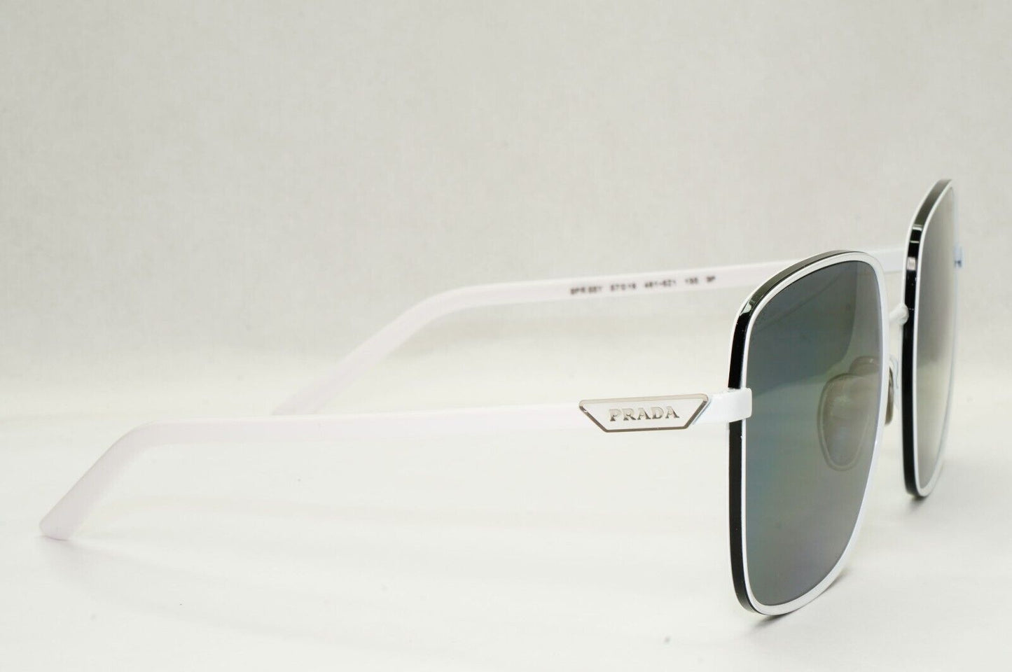 Prada Sunglasses Polarized White Black Grey Oversized PR55YS SPR 55Y 461-5Z1
