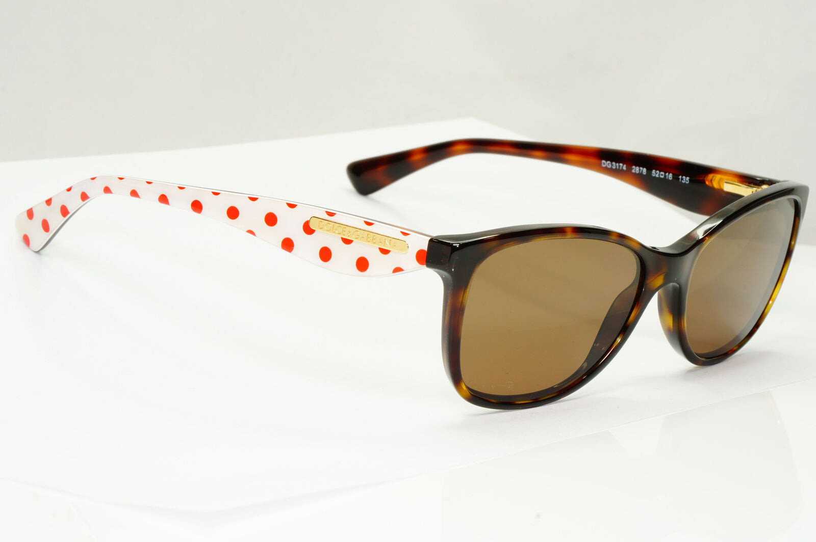 Dolce & Gabbana Polka Dot Sunglasses Brown Red White DG 3174 2878 250123