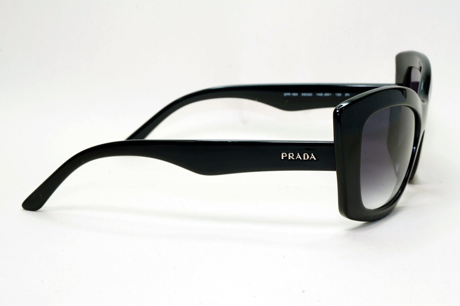 Prada Sunglasses Black Cat Eye Grey Gradient PR19MS SPR 19M 1AB-3M1 091124