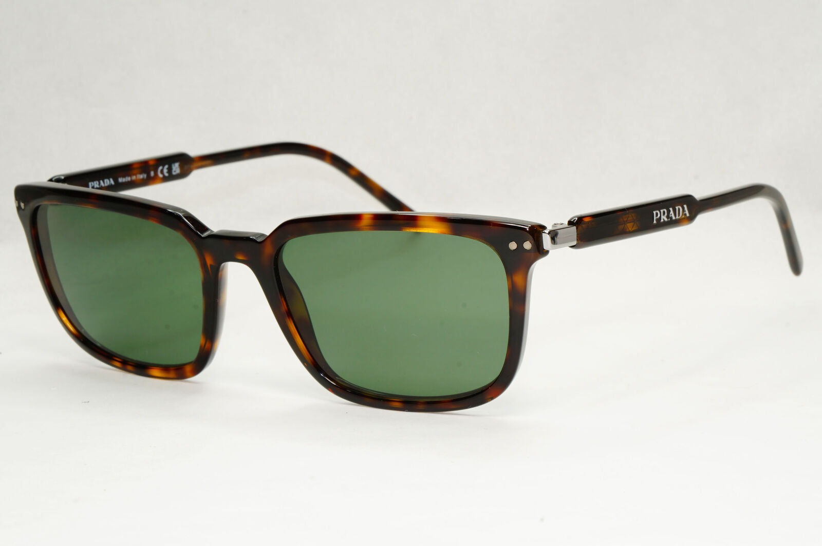 Prada Sunglasses Brown Green Square Tortoiseshell VPR 13Y PR13YV 2AU-1O1 55mm