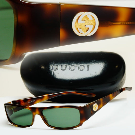 Gucci Sunglasses 1999 Vintage Brown Tortoise Green GG 1482/S 05L 55mm 180125
