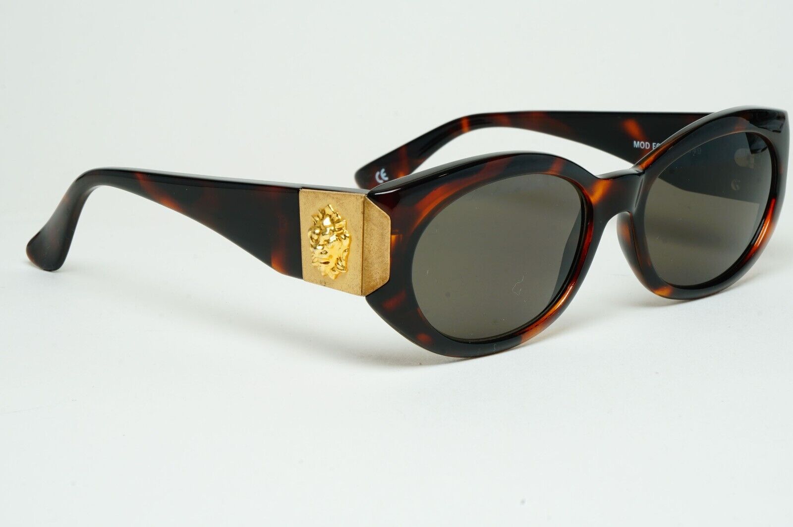 Versus Sunglasses 1996 by Gianni Versace Vintage Grey Lion Brown MOD E06 COL 649