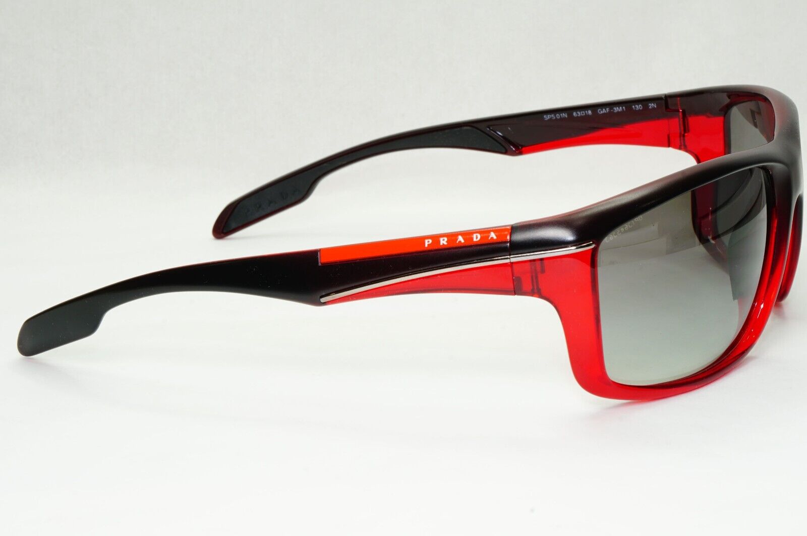 Prada Sunglasses 2012 Red Maroon Grey Gradient Wrap PS01NS SPS 01N GAF-3M1