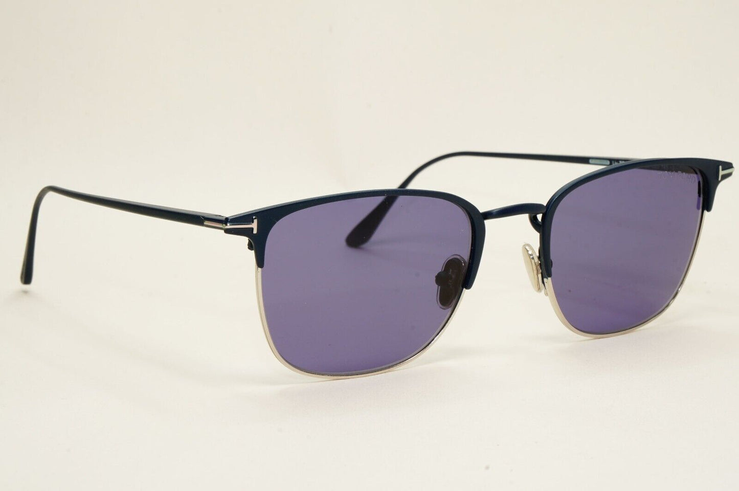Tom Ford Sunglasses Dark Blue Gold Metal Square Liv FT0851 TF 851 91V 52mm
