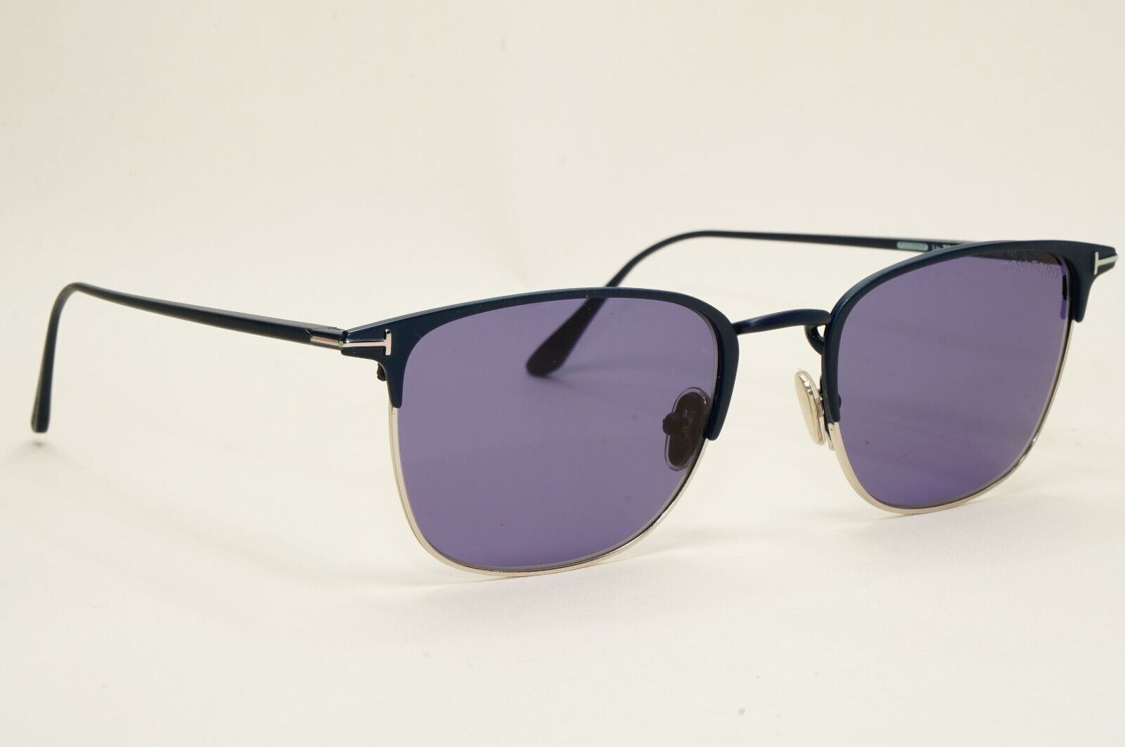 Tom Ford Sunglasses Dark Blue Gold Metal Square Liv FT0851 TF 851 91V 52mm