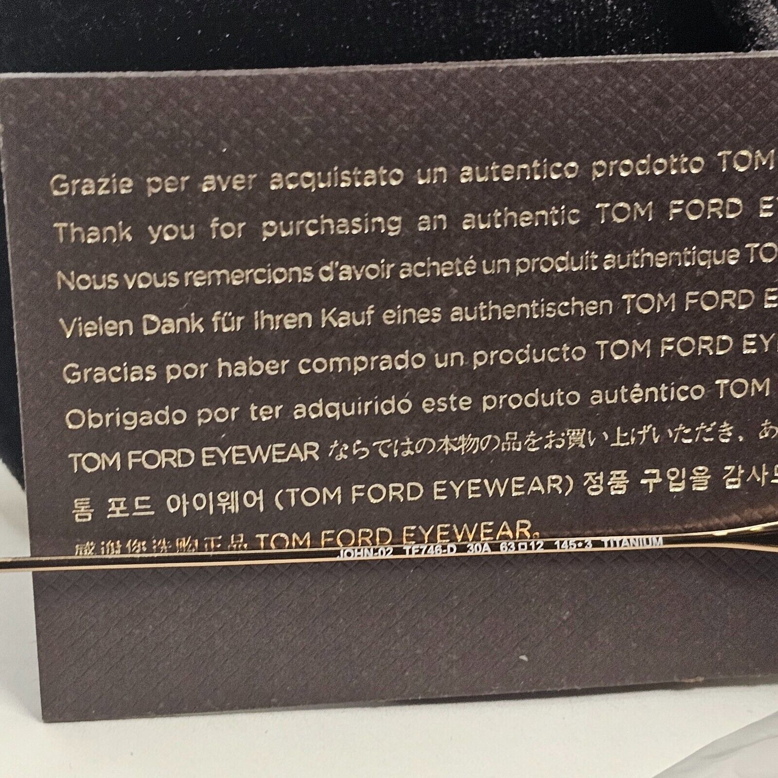 Tom Ford Sunglasses John-02 Titanium Gold Grey Pilot Navigator TF 746-D 30A 63mm