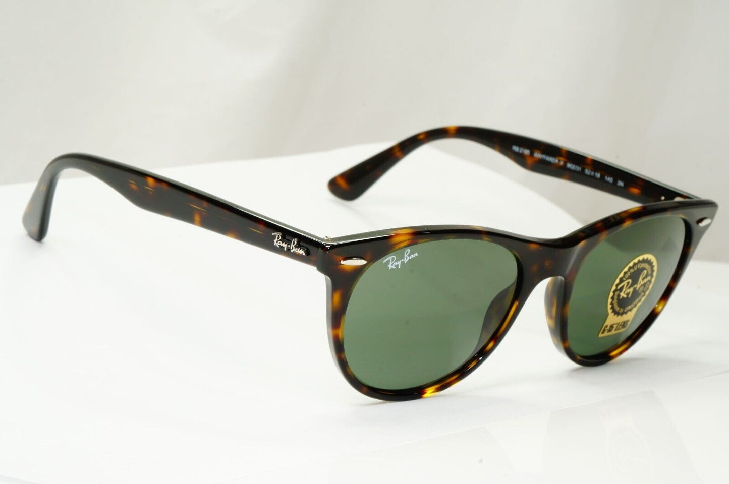 Ray-Ban Sunglasses Wayfarer II Brown Tortoiseshell G15 Green RB 2185 902/31 52mm