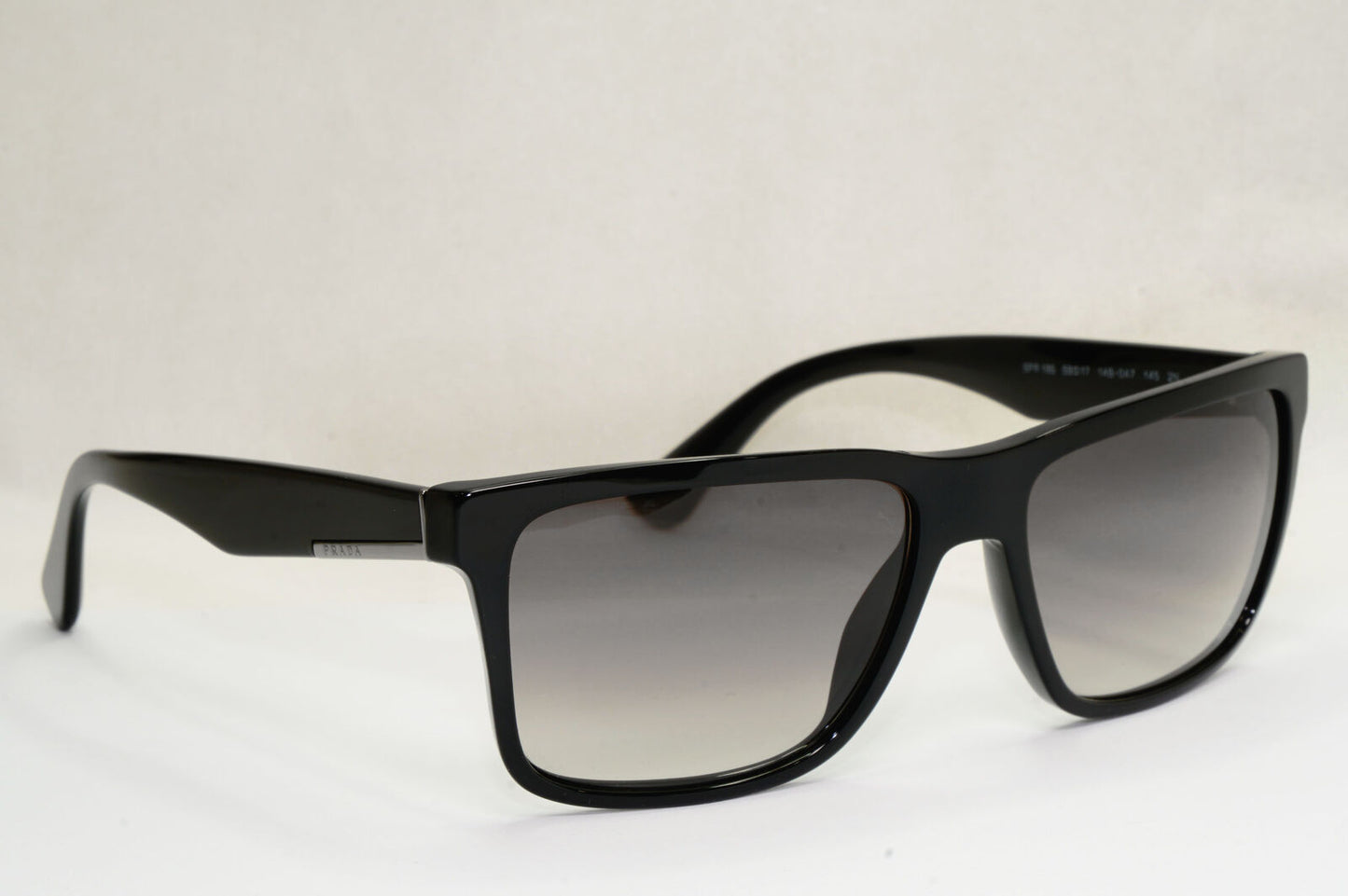 Prada Sunglasses Black Grey Gradient Square Glossy PR19SS SPR 19S 1AB-0A7 59mm