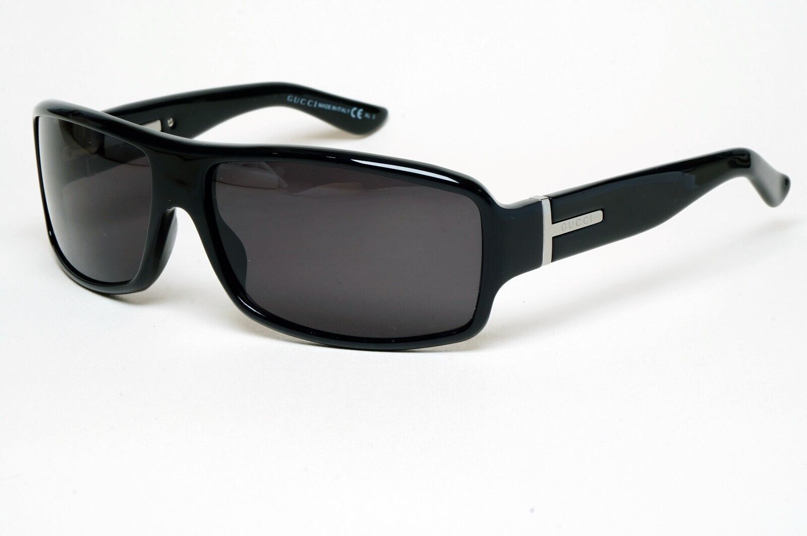Gucci Sunglasses 1999 Vintage Black Rectangle Wrap GG 1619/S 807Y2 290125