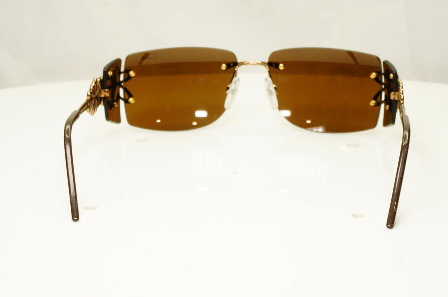 Cazal Sunglasses Vintage Brown Gold Rimless Metal MOD 9045 002 010122