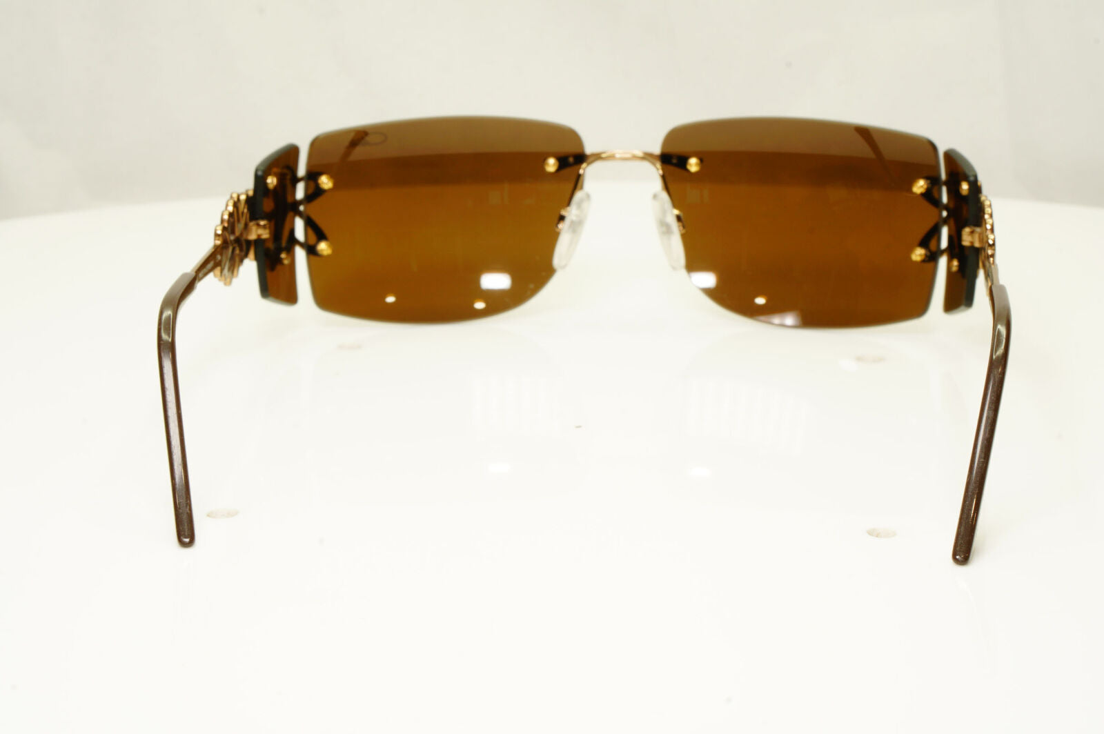 Cazal Sunglasses Vintage Brown Gold Rimless Metal MOD 9045 002 010122