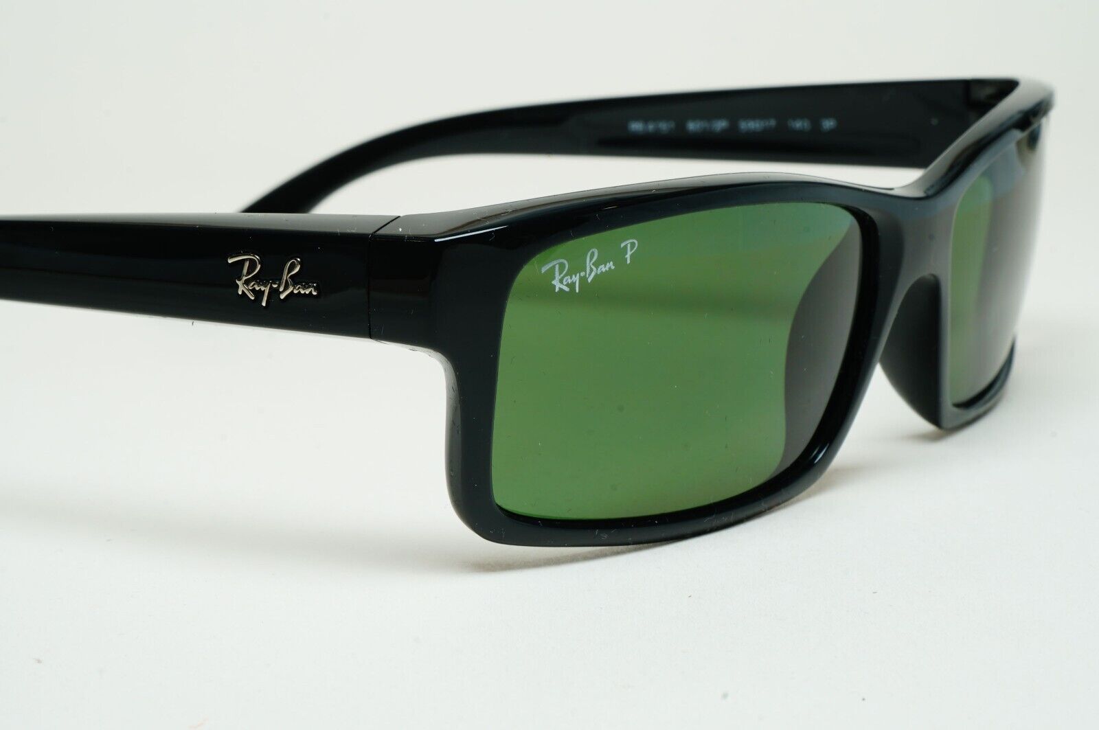 Ray-Ban Sunglasses Polarised Black Rectangle Green Square RB 4151 601/2P 59mm