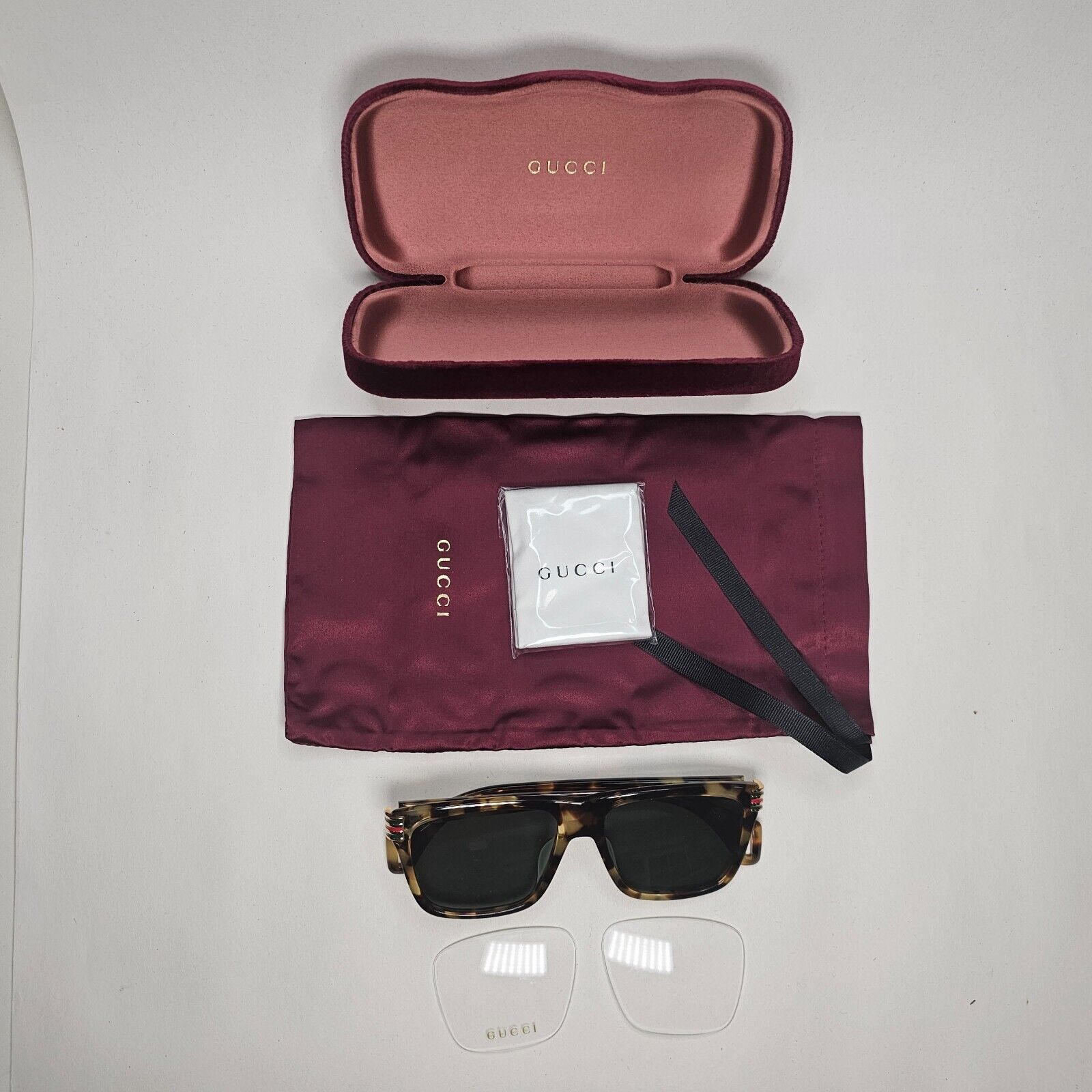 Gucci Sunglasses 2019 Brown Tortoiseshell Green Square GG 0527O 003 54mm 270924