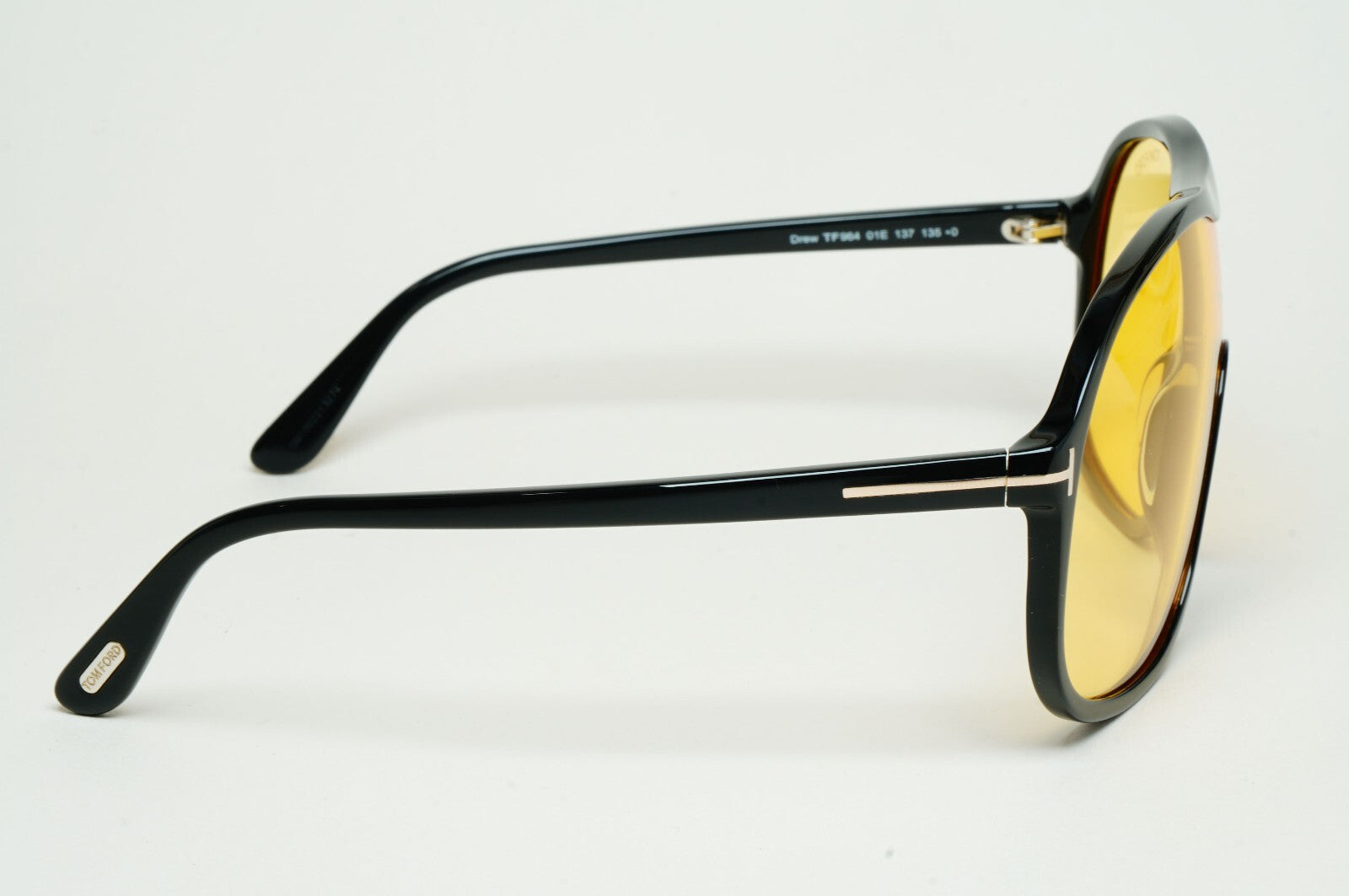 Tom Ford Sunglasses Drew Black Yellow Shield Visor Large FT0964 TF 964 01E