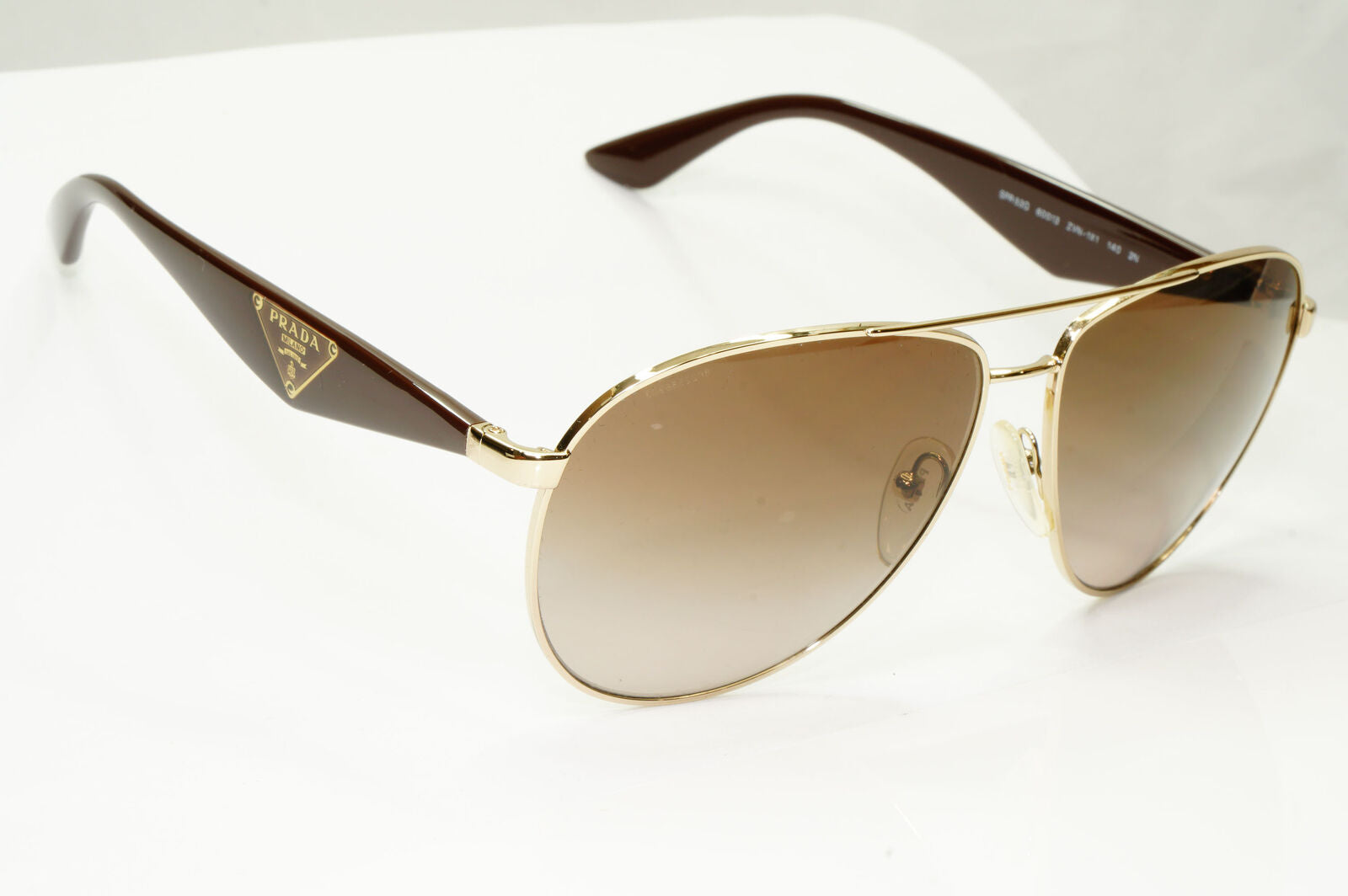 Prada Sunglasses Triangle Logo Pilot Gold Brown Gradient PR53QS SPR 53Q ZVN-1X1