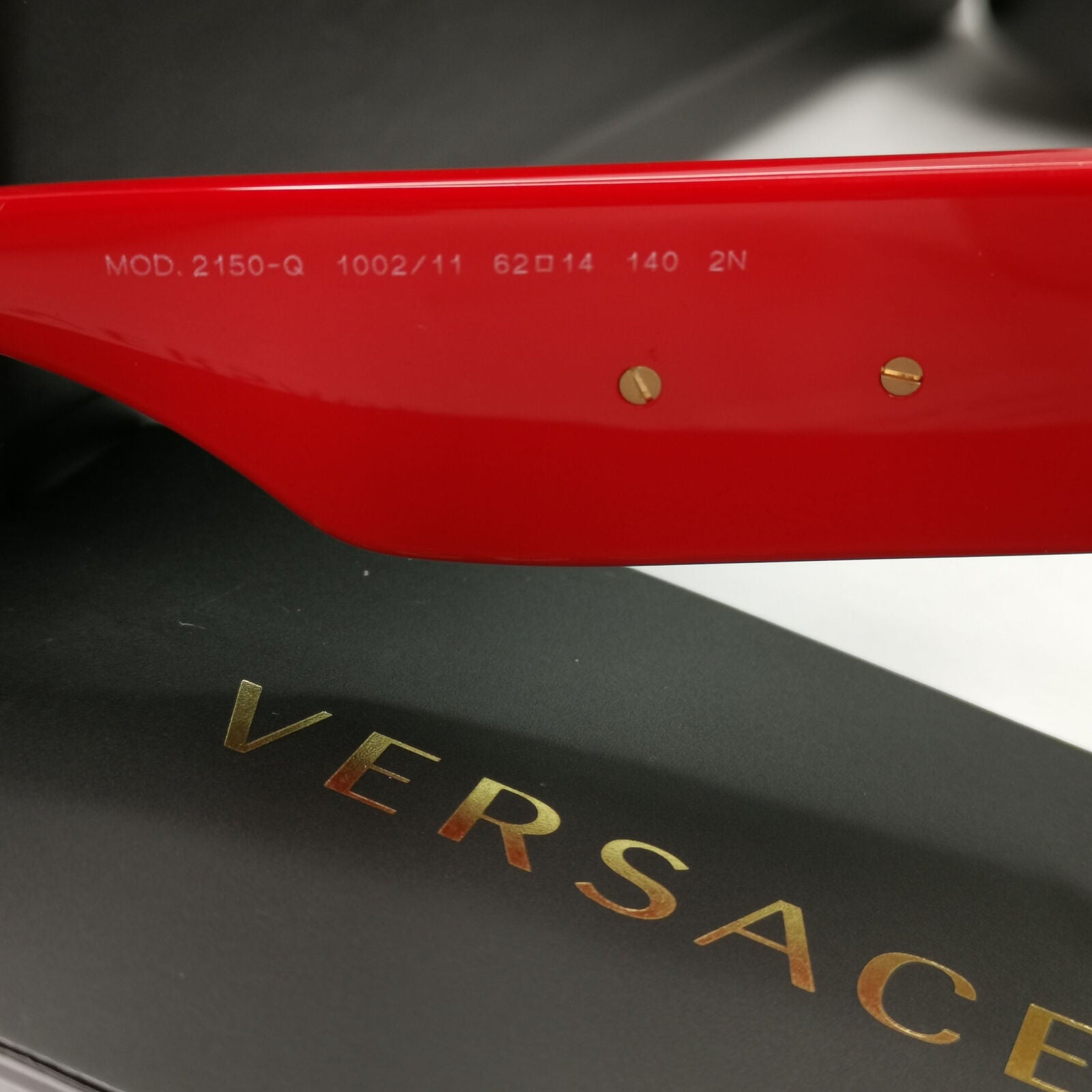 Versace Sunglasses Red Gold Grey Gradient Medusa Pilot MOD VE 2150-Q 1002/11 VV